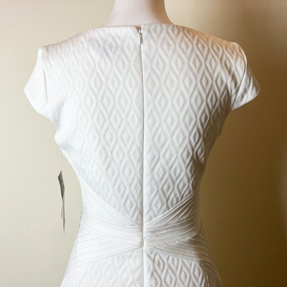 Sangria White Textured Midi Dress | Short Sleeve | Size 4 | NWT - Picture 5 of 12